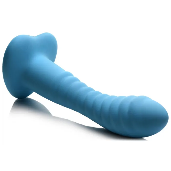 Curve Toys Dildos Ribbed Dildo Sex Toy Textured Dildo Heart Suction Cup Sex Toy Silicone Blue