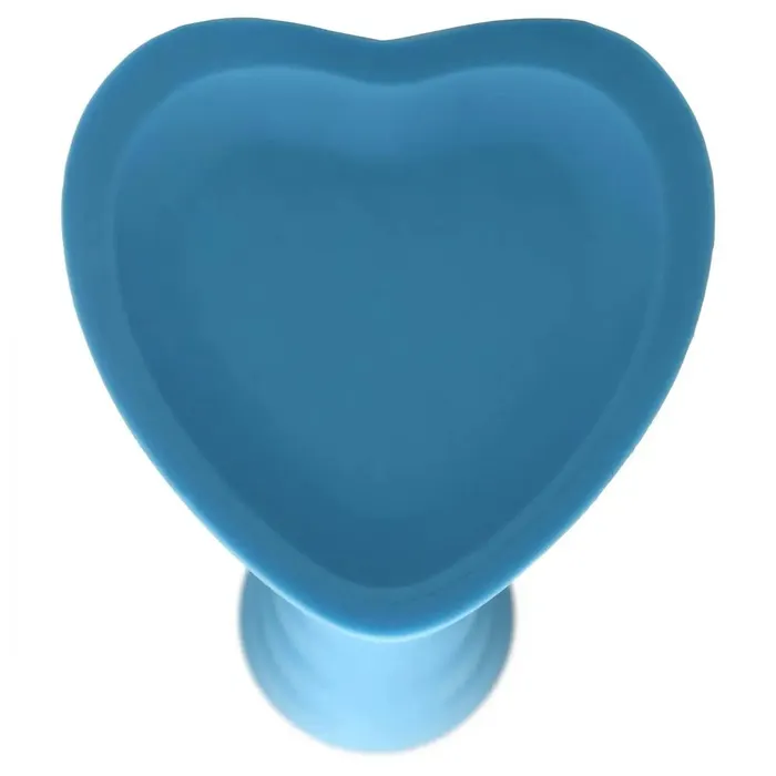 Curve Toys Dildos Ribbed Dildo Sex Toy Textured Dildo Heart Suction Cup Sex Toy Silicone Blue