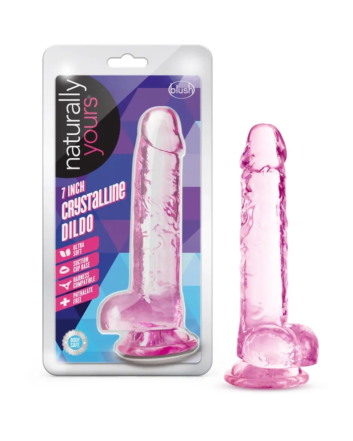 Dildos Blush Novelties Naturally Yours 7 Inch Crystalline Dildo Rose