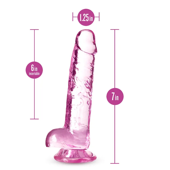 Dildos Blush Novelties Naturally Yours 7 Inch Crystalline Dildo Rose