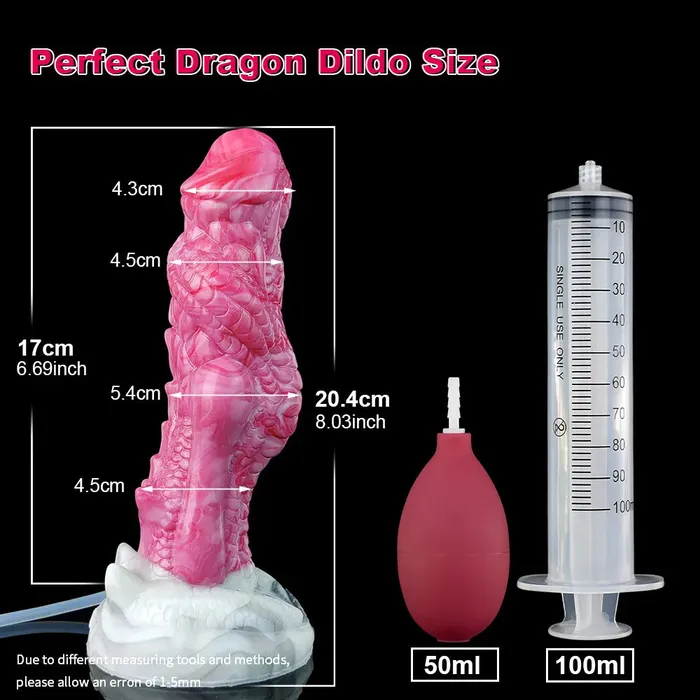 Dildos DirtyToyz 8Inch Eragon Ejaculating Dragon Dildo with Curved Knot