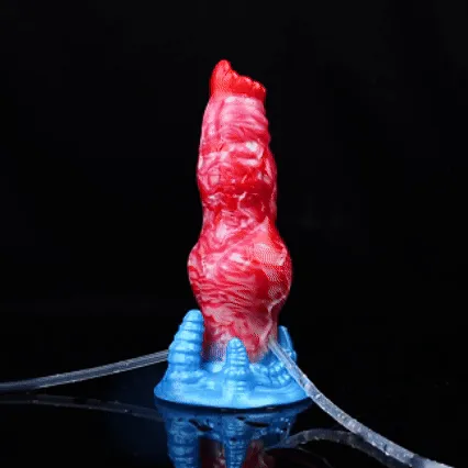 Domlust Anal Ejaculating Dog Dildo Anal Butt Plug Inflatable Anal Dildos Silicone Vaginal Masturbation Sex Toys