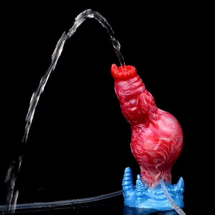 Domlust Anal Ejaculating Dog Dildo Anal Butt Plug Inflatable Anal Dildos Silicone Vaginal Masturbation Sex Toys