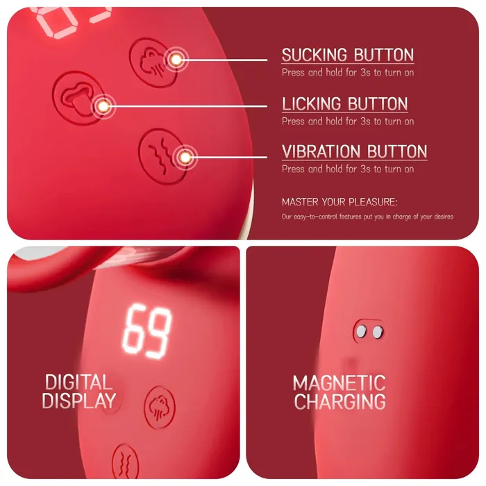 Domlust Female Sex Toys Vacuum Clit Vibrator Nipple Clitoral Sucking Licking Sex Toy for Women