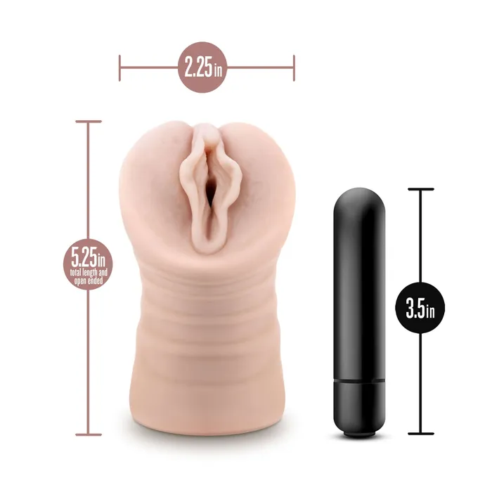 Enlust Destini Vibrating Stroker Beige Blush Male Sex Toys