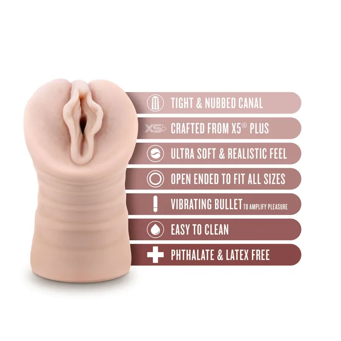 Enlust Destini Vibrating Stroker Beige Blush Male Sex Toys