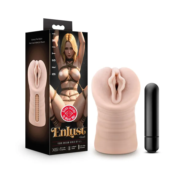 Enlust Destini Vibrating Stroker Beige Blush Male Sex Toys