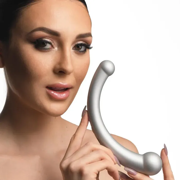 Female Sex Toys Master Series VibraCrescent Silicone Vibrating DualEnded Curved Anal Dildo Silver Female Sex Toys Master Series VibraCrescent Silicone Vibrating DualEnded Curved Anal Dildo Silver