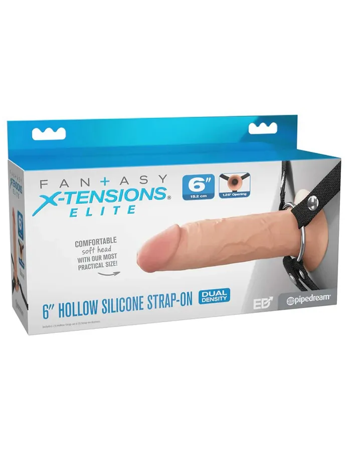 Female Sex Toys Pipedream Fantasy XTensions Elite 6 inches Silicone Hollow Strap Dual Density Light Female Sex Toys Pipedream Fantasy XTensions Elite 6 inches Silicone Hollow Strap Dual Density Light