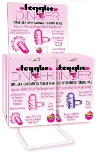 Hott Products Vibrators Tongue Dinger 12 Piece Display Purple Pink