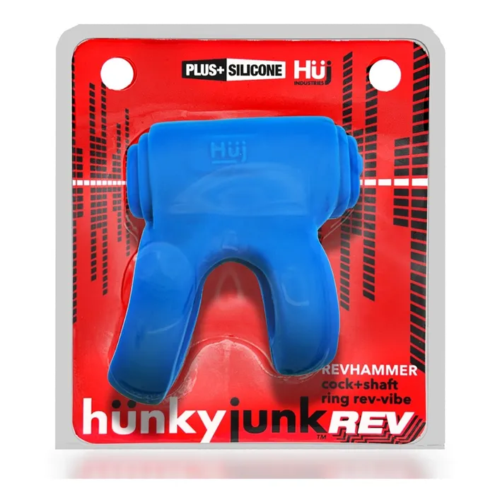 Hunkyjunk Vibrators REVHAMMER shaft vibe ring TEAL ICE w Black Vibe
