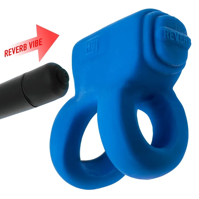 Hunkyjunk Vibrators REVHAMMER shaft vibe ring TEAL ICE w Black Vibe