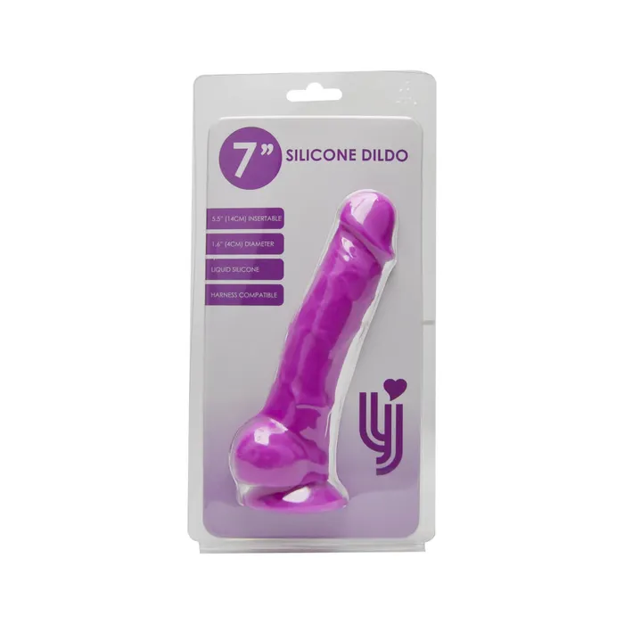 Loving Joy Loving Joy 7 Inch Realistic Silicone Dildo with Suction Cup and Balls Purple Dildos Loving Joy Loving Joy 7 Inch Realistic Silicone Dildo with Suction Cup and Balls Purple Dildos