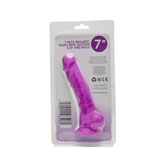 Loving Joy Loving Joy 7 Inch Realistic Silicone Dildo with Suction Cup and Balls Purple Dildos Loving Joy Loving Joy 7 Inch Realistic Silicone Dildo with Suction Cup and Balls Purple Dildos