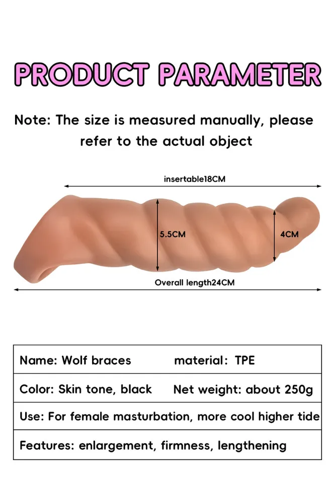 Male Sex Toys Domlust Sprial Penis Sleeve Extender Sex Toys for Men Enhance Pegging Sexuality Couple Play