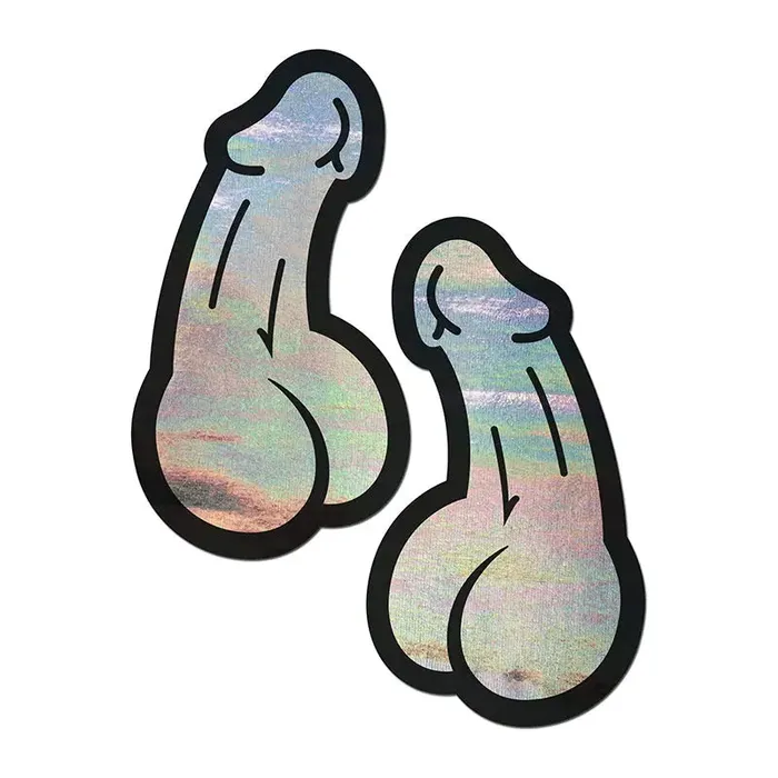Male Sex Toys Pastease Pastease Penis Holographic Silver Dick Nipple Pasties Male Sex Toys Pastease Pastease Penis Holographic Silver Dick Nipple Pasties