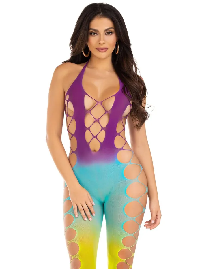 Ombre Footless Bodystocking One Size Ocean Leg Avenue Bodystockings Playsuits Ombre Footless Bodystocking One Size Ocean Leg Avenue Bodystockings Playsuits