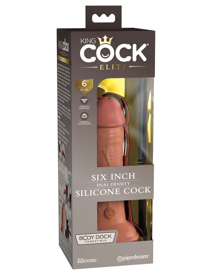 Pipedream Dildos King Cock Elite 6 Inch Silicone Dual Density Cock Tan Pipedream Dildos King Cock Elite 6 Inch Silicone Dual Density Cock Tan