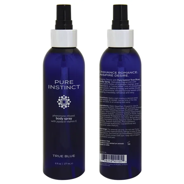 Pure Instinct True Blue Pheromone Body Spray 6oz 177mL Vibrators