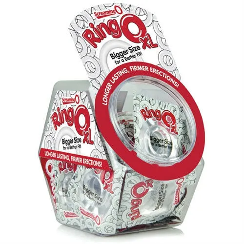 Screaming O Male Sex Toys Ringo XL 36 Piece Fishbowl Clear