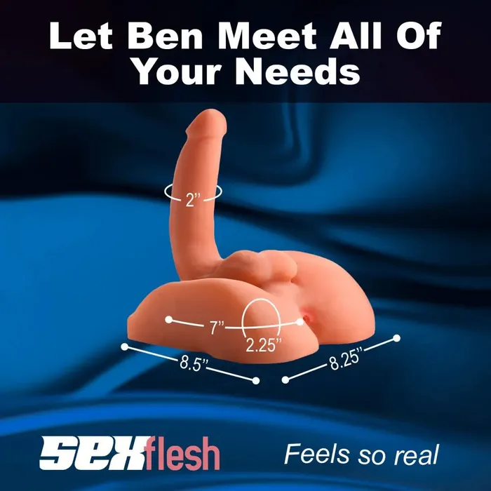 Sex Flesh Male Sex Toys Male Torso Sex Doll Both Ways Ben Masturbator and Rideable Dildo Combo