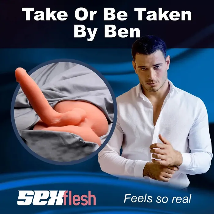 Sex Flesh Male Sex Toys Male Torso Sex Doll Both Ways Ben Masturbator and Rideable Dildo Combo