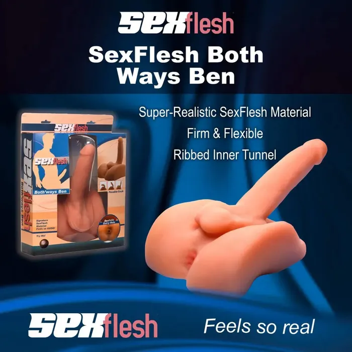 Sex Flesh Male Sex Toys Male Torso Sex Doll Both Ways Ben Masturbator and Rideable Dildo Combo