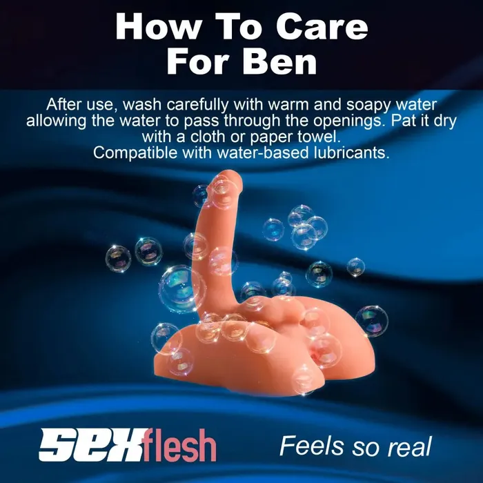 Sex Flesh Male Sex Toys Male Torso Sex Doll Both Ways Ben Masturbator and Rideable Dildo Combo
