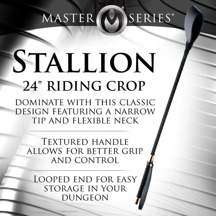 Stallion Riding Crop 24 Inch BDSM Impact Play Crop XR Brands Anal
