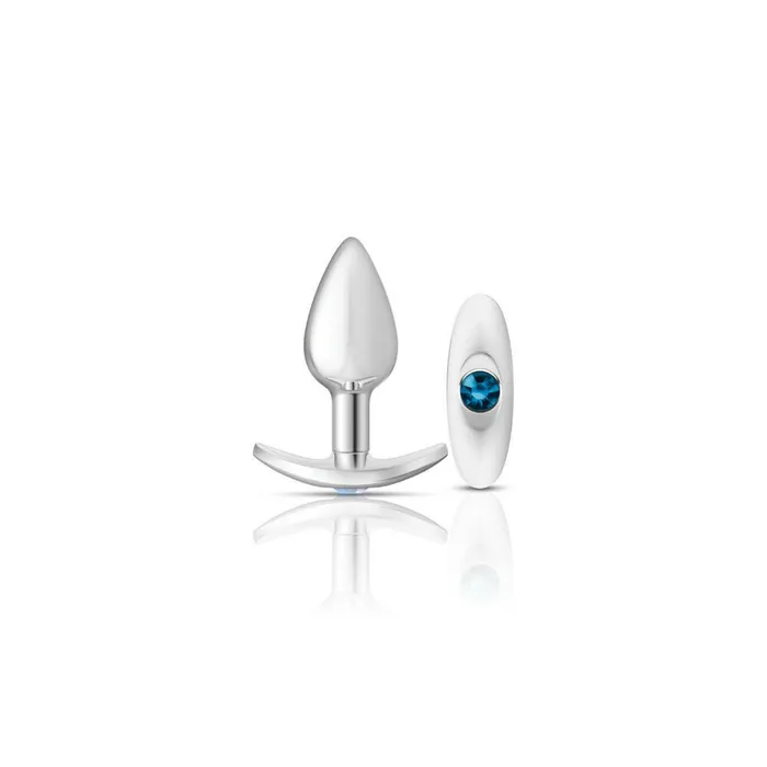 Viben Anal Cheeky Charms Silver Metal Butt Plug Kit Clear Teal