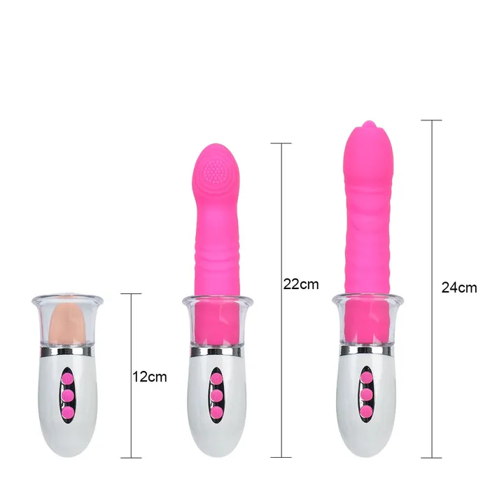 Vibrators Domlust Tongue Clit Vibrator Changeable Nipple Clamps Thrusting Vibrating Dildo Sex Toys