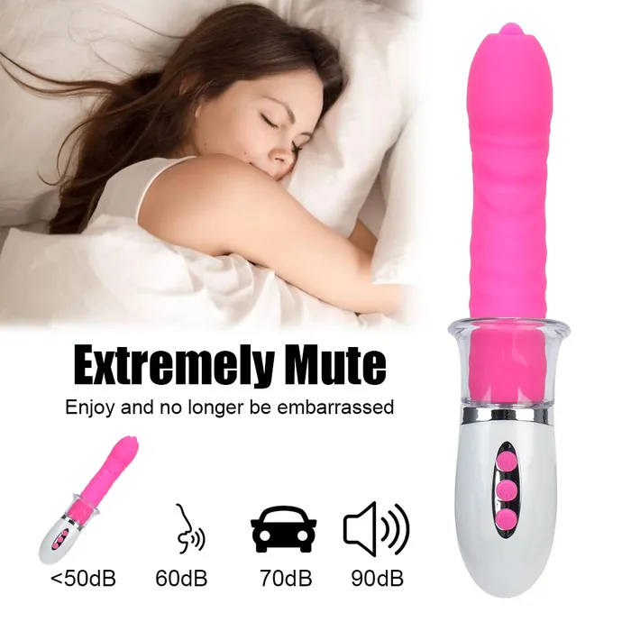 Vibrators Domlust Tongue Clit Vibrator Changeable Nipple Clamps Thrusting Vibrating Dildo Sex Toys