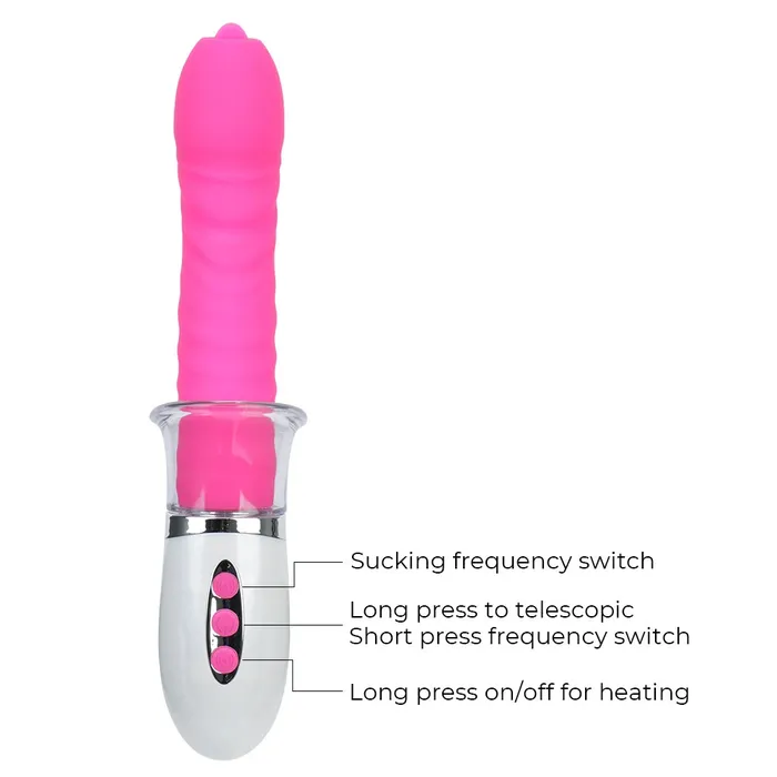 Vibrators Domlust Tongue Clit Vibrator Changeable Nipple Clamps Thrusting Vibrating Dildo Sex Toys