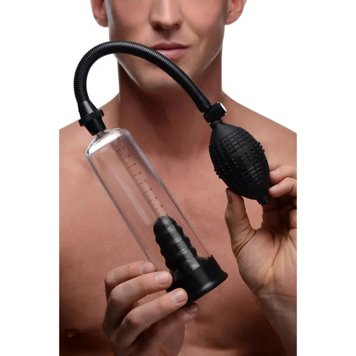 XR Brands Male Sex Toys Deluxe Penis Pump with Suction Sleeve