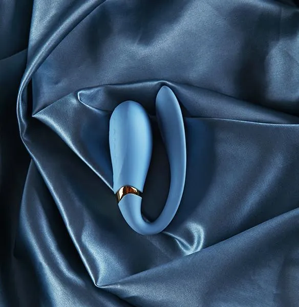 ZALO Fanfan Appcontrolled Rechargeable Couples Massager Royal Blue ZALO Vibrators