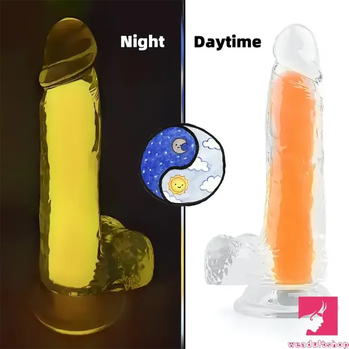 708in 807in TPE Double Layer Glowinthedark Realistic Clear Dildo Weadultshop Dildos