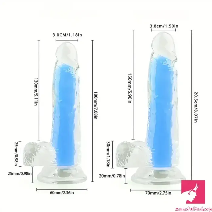 708in 807in TPE Double Layer Glowinthedark Realistic Clear Dildo Weadultshop Dildos