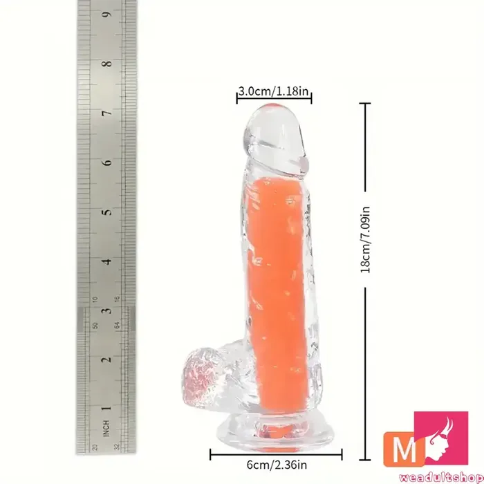 708in 807in TPE Double Layer Glowinthedark Realistic Clear Dildo Weadultshop Dildos