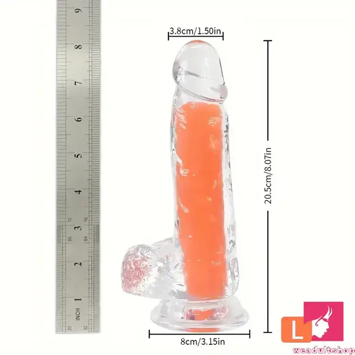 708in 807in TPE Double Layer Glowinthedark Realistic Clear Dildo Weadultshop Dildos