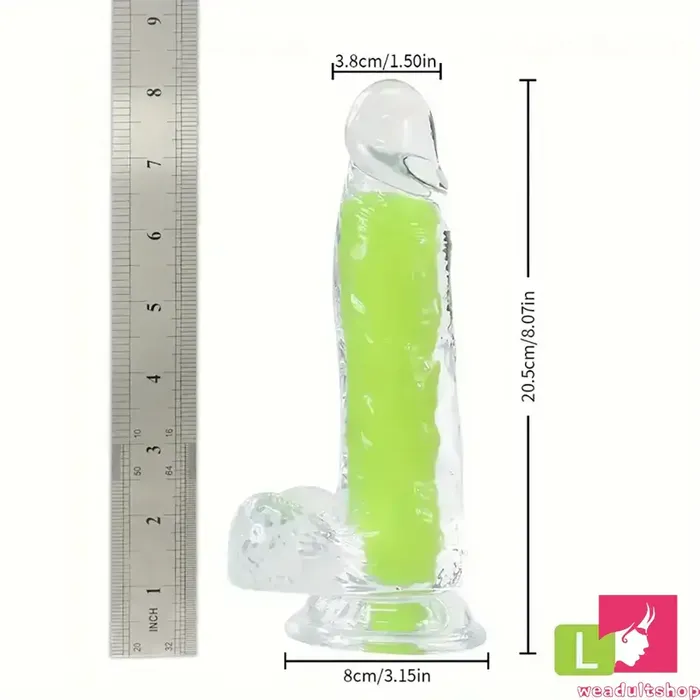708in 807in TPE Double Layer Glowinthedark Realistic Clear Dildo Weadultshop Dildos