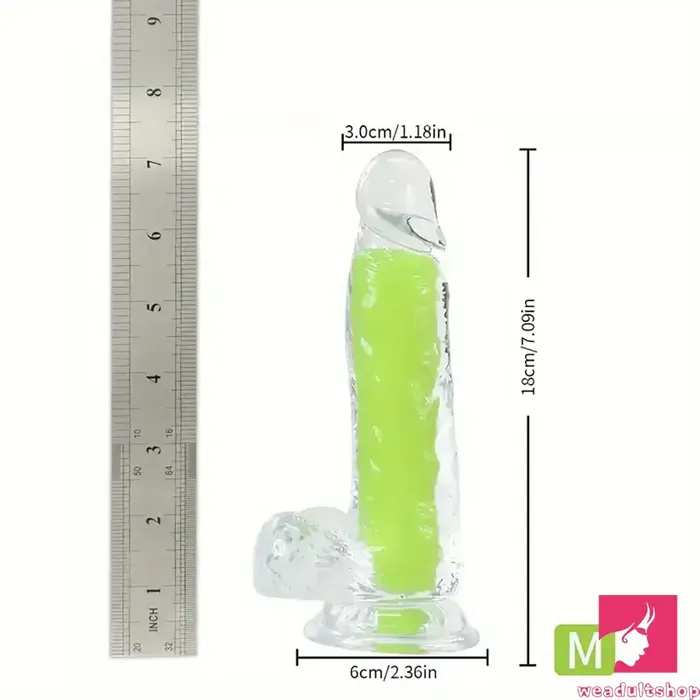 708in 807in TPE Double Layer Glowinthedark Realistic Clear Dildo Weadultshop Dildos