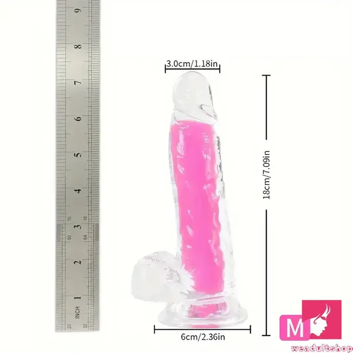 708in 807in TPE Double Layer Glowinthedark Realistic Clear Dildo Weadultshop Dildos