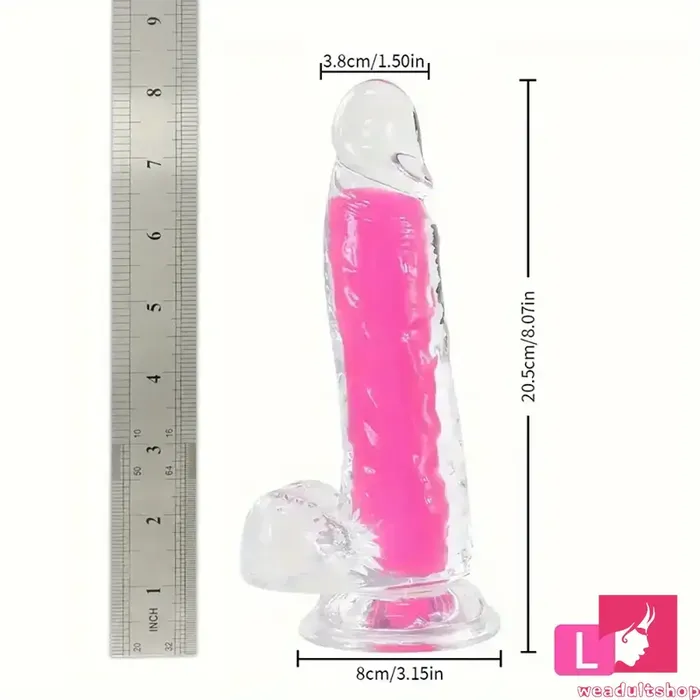 708in 807in TPE Double Layer Glowinthedark Realistic Clear Dildo Weadultshop Dildos