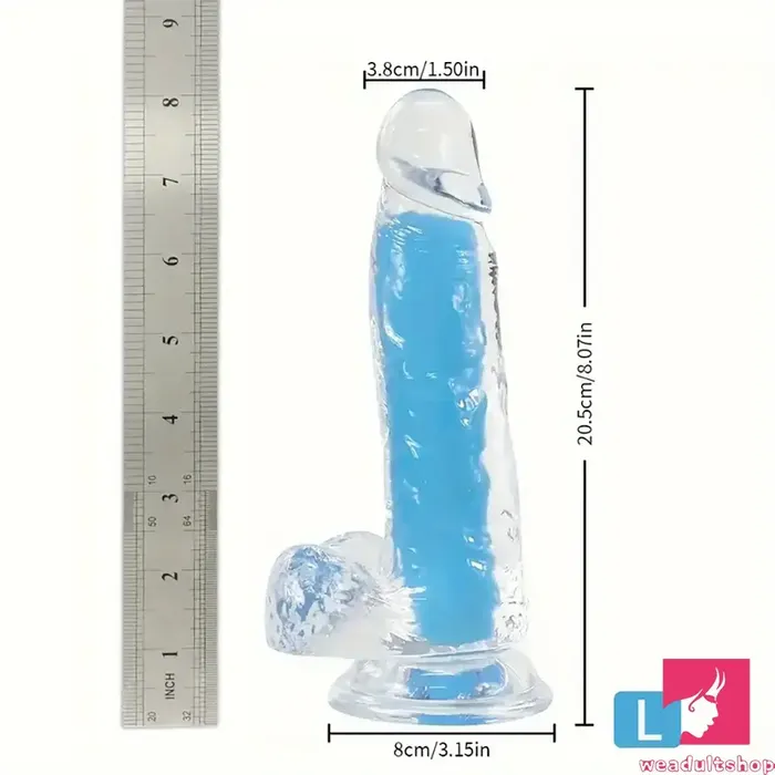 708in 807in TPE Double Layer Glowinthedark Realistic Clear Dildo Weadultshop Dildos