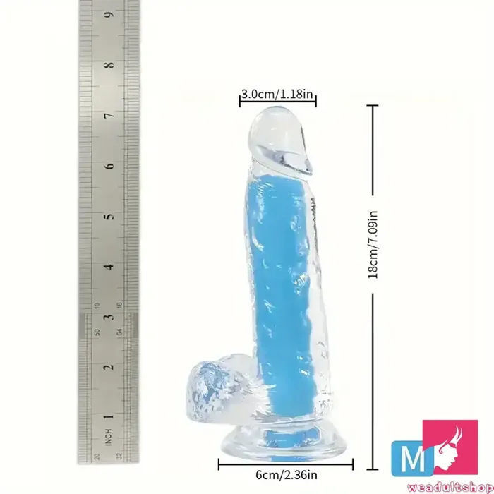 708in 807in TPE Double Layer Glowinthedark Realistic Clear Dildo Weadultshop Dildos