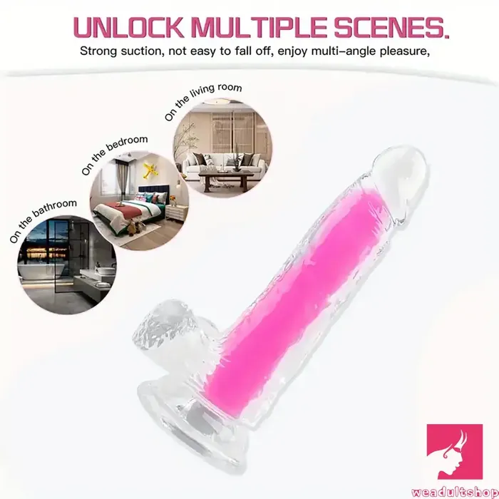 708in 807in TPE Double Layer Glowinthedark Realistic Clear Dildo Weadultshop Dildos