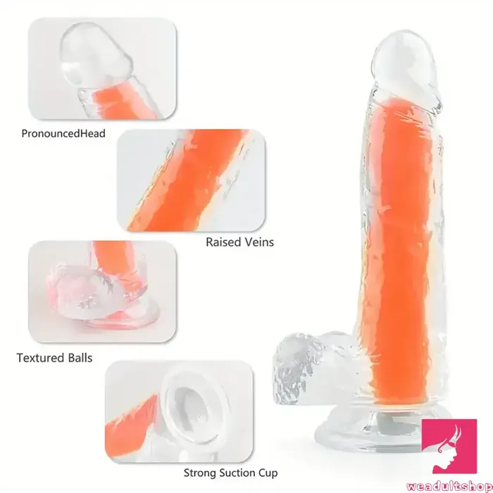 708in 807in TPE Double Layer Glowinthedark Realistic Clear Dildo Weadultshop Dildos