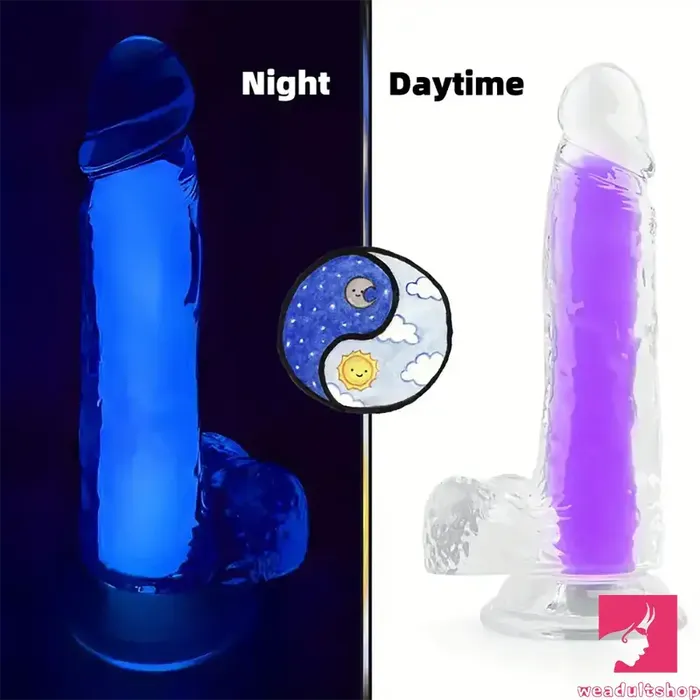 708in 807in TPE Double Layer Glowinthedark Realistic Clear Dildo Weadultshop Dildos