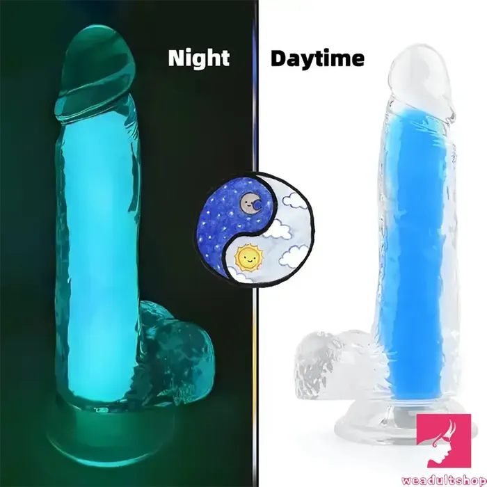 708in 807in TPE Double Layer Glowinthedark Realistic Clear Dildo Weadultshop Dildos