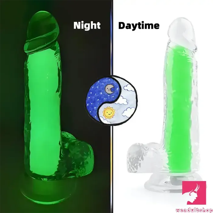 708in 807in TPE Double Layer Glowinthedark Realistic Clear Dildo Weadultshop Dildos